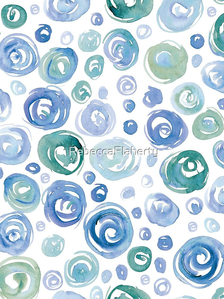 Floral Pattern #7 | Blue Green by RebeccaFlaherty