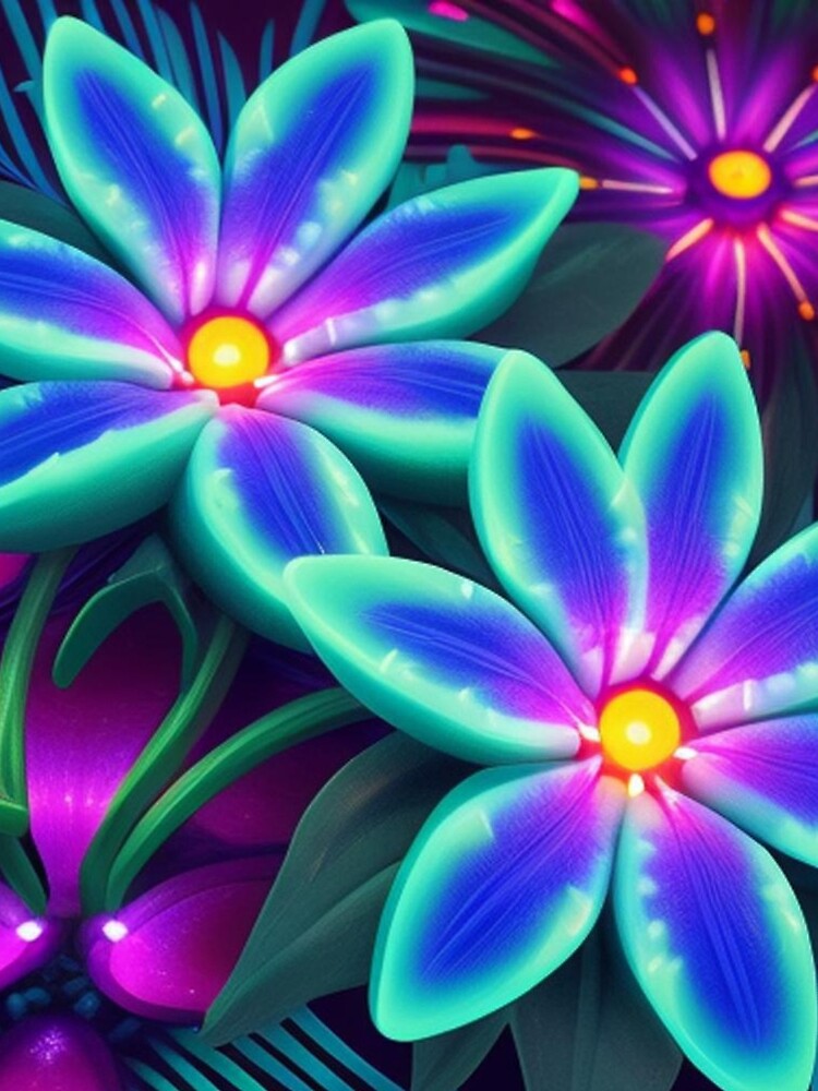 Iridescent tropical flowers by Roxburylane