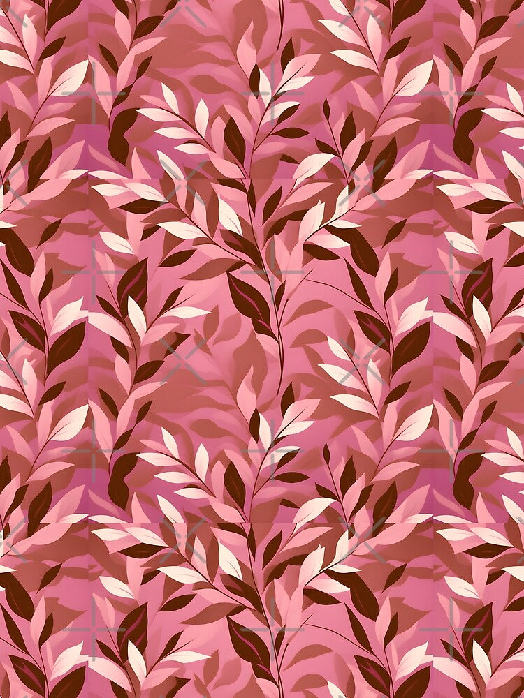 Retro Mid Century Modern Botanical Leaves Peach by Prints and Lifestyle