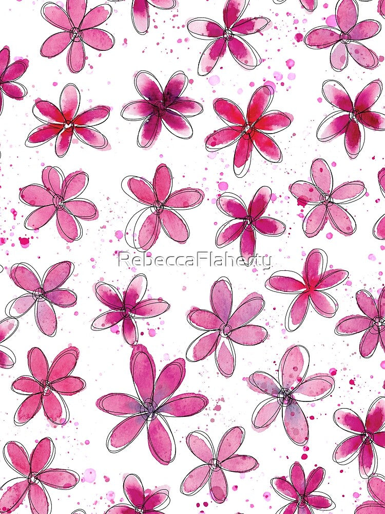 Floral Pattern #6 | Original Pink by RebeccaFlaherty