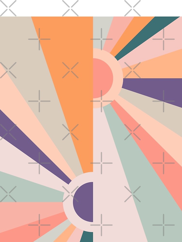 Offset Retro Sunset Rainbow 7 by MaryJaneRC