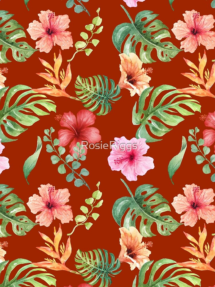 Tropical Flowers, Hibiscus & Heliconia - Fall In The Tropics by RosieRiggs