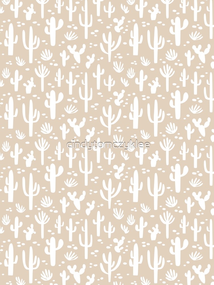 Cactus Party Pattern in Sand Art Print by cindytomczyklee