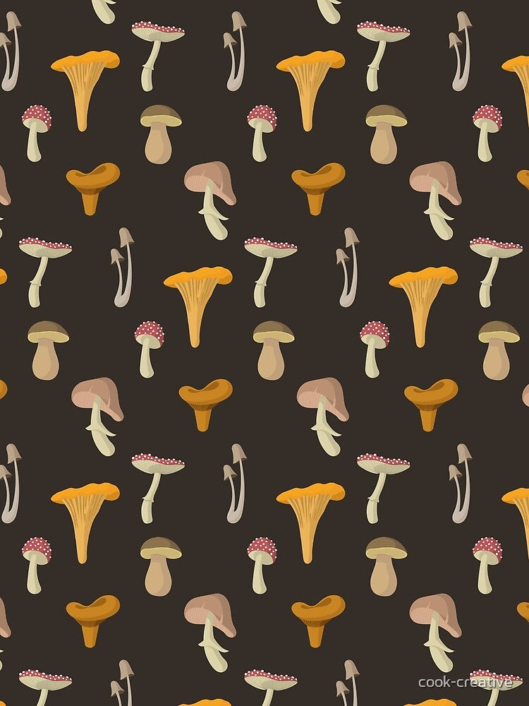 A selection of mushrooms pattern by cook-creative