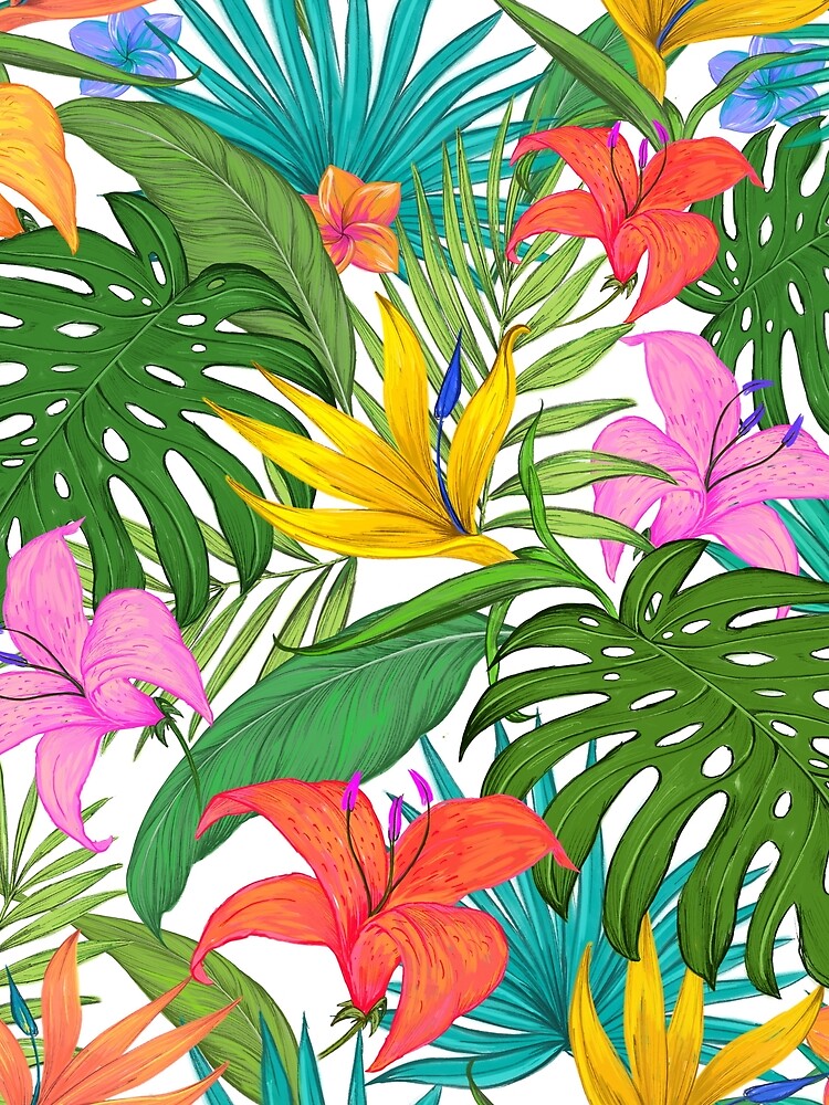 colorful flowers and leaves abstract background by bestoffers