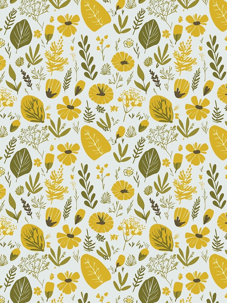 Warm yellow-green floral pattern by joshua Tolliday