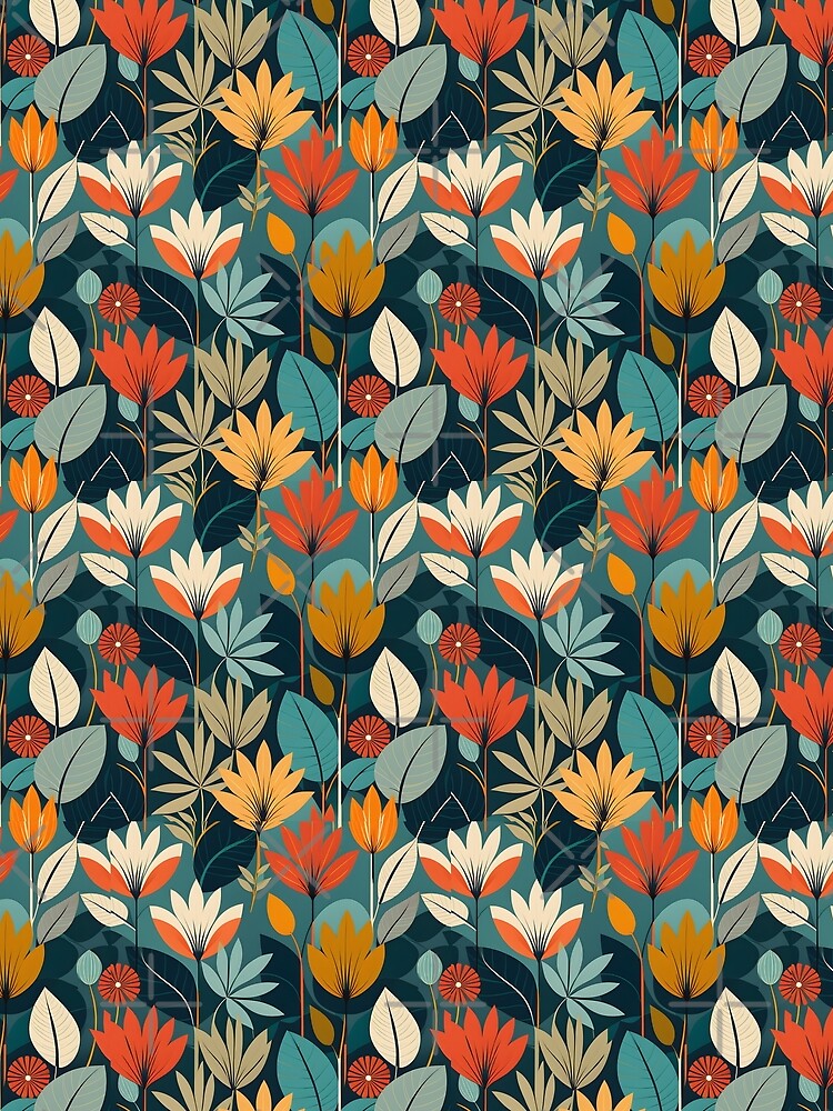 Retro Mid Century Modern Botanical Leaves by Prints and Lifestyle