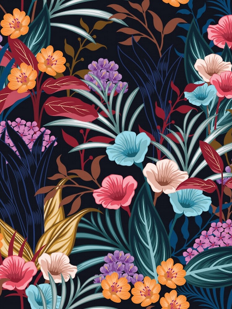 Gorgeous Unique Floral on Dark Background by pugmom4