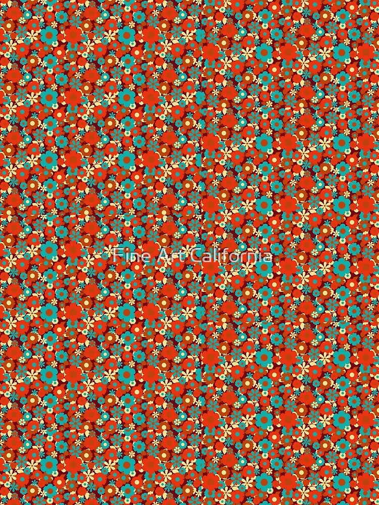 Red flower graphic pattern by Fine Art California