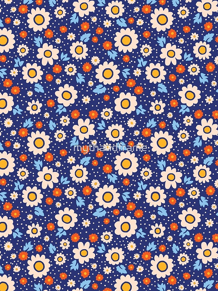 Floral Blue Daisy Floral Flowers by mythandframe