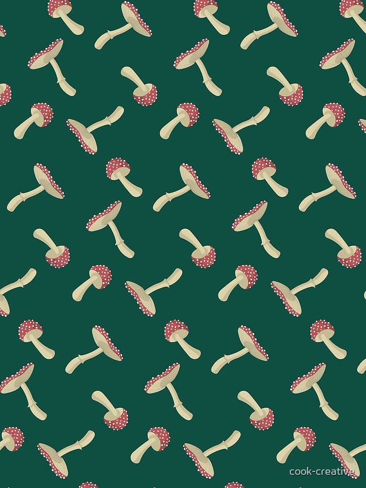 Red and White Mushrooms Pattern by cook-creative