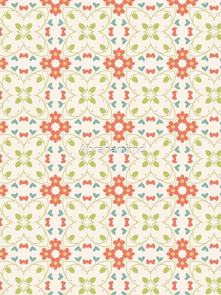 colorful floral abstract seamless repeat pattern by Abrahamjrnd