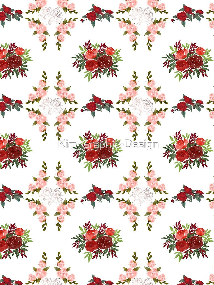 Red Floral Pattern by Kim_Graphic-Design