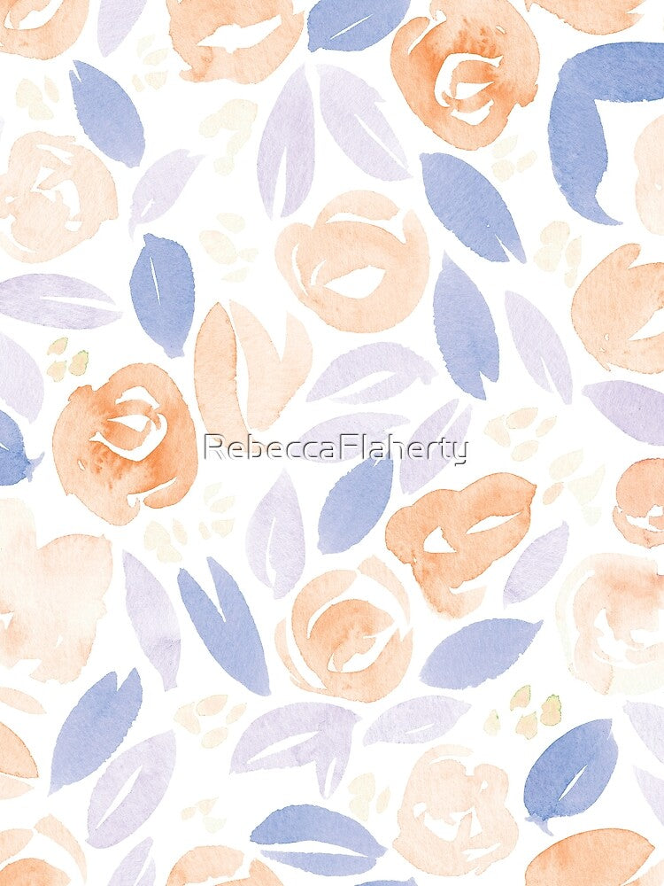 Floral Pattern #2 | Peach Lilac Palette by RebeccaFlaherty