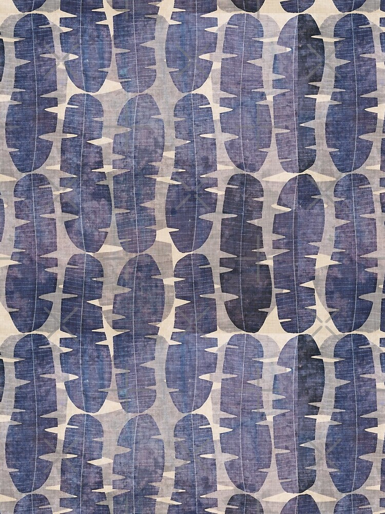 Modern Boho Tropical Palm Leaves Blue by susycosta