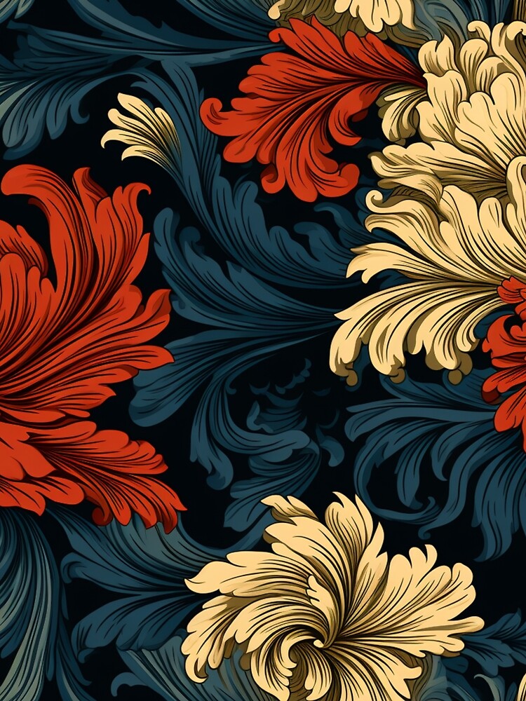 Floral Pattern on Black by Nicholas Panek