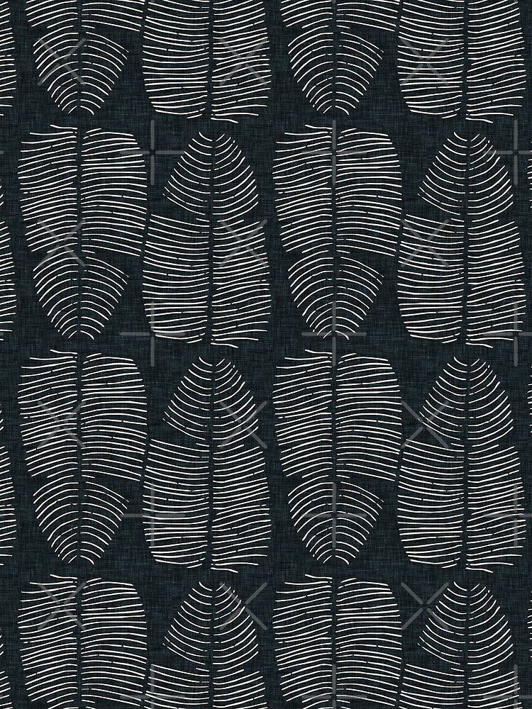 Moody Tropical Leaves Antique Black by susycosta