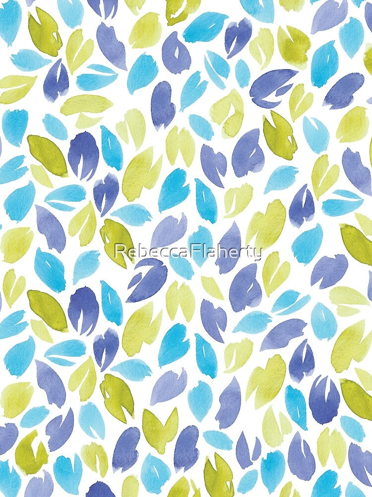 Watercolour Petals | Green and Blue by RebeccaFlaherty