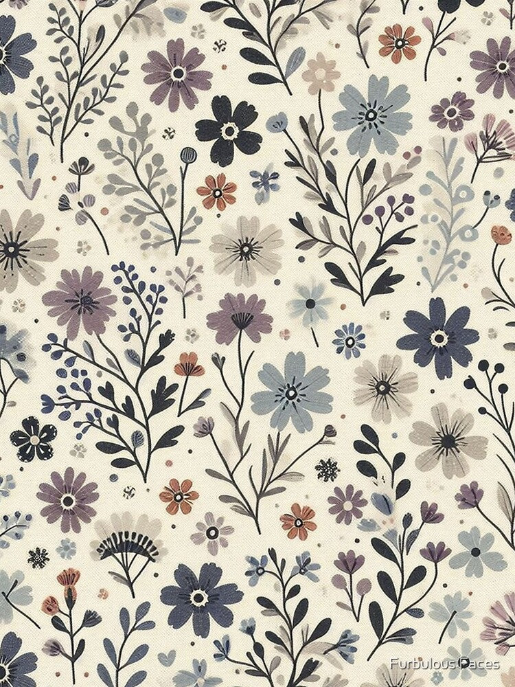 Muted Tones Flower Design by Furbulous Faces