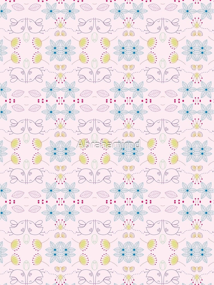 whimsy design cute natural seamless colorful repeat pattern by Abrahamjrnd