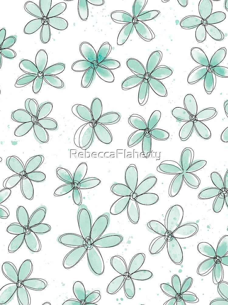 Floral Pattern #6 | Mint Green by RebeccaFlaherty