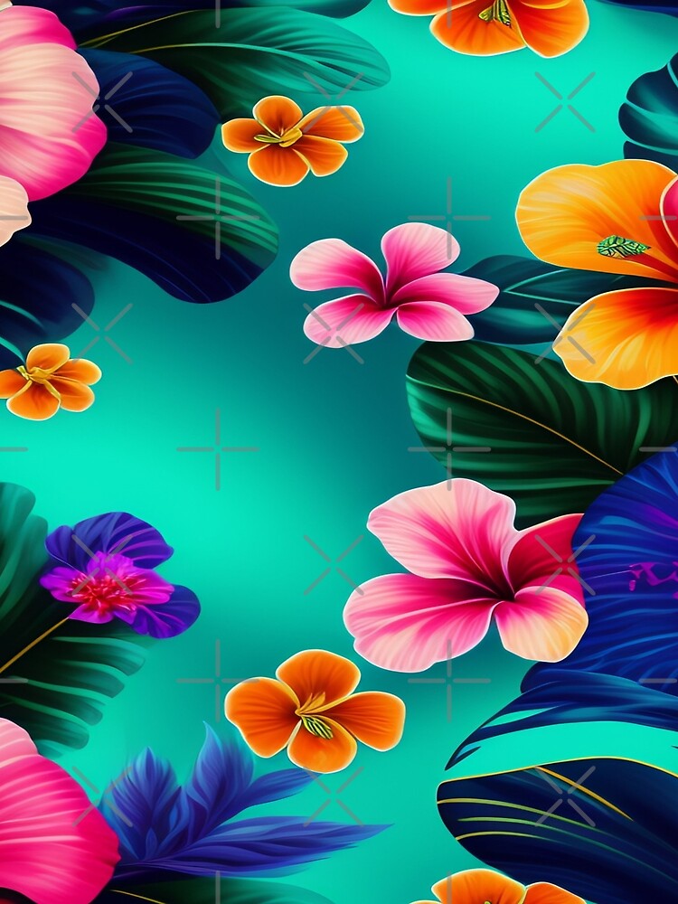 Tropical Hibiscus Flowers on Water by calibrit