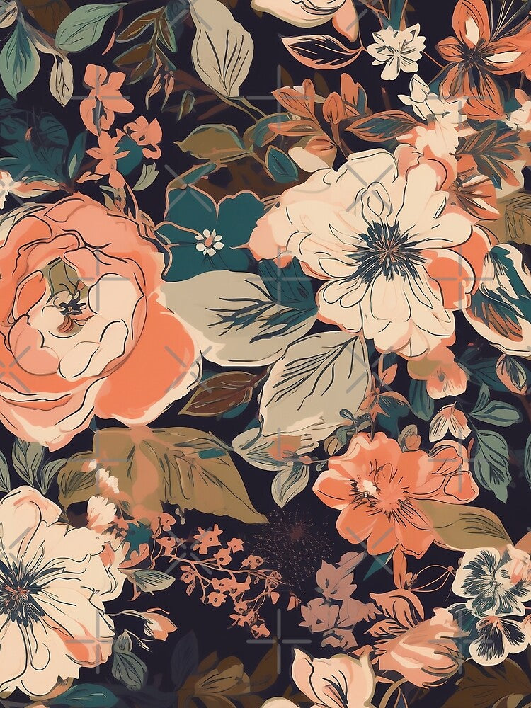 Floral Summer Big Flower Pattern Mixed Florals Pretty Flowers High Contrast Flowers Home Decor by EmilyFNM3D