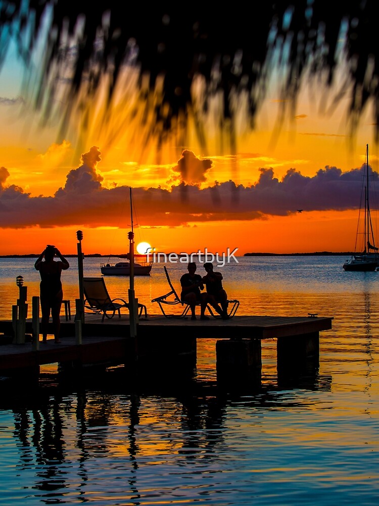 Key Largo Dock Sunset by fineartbyK
