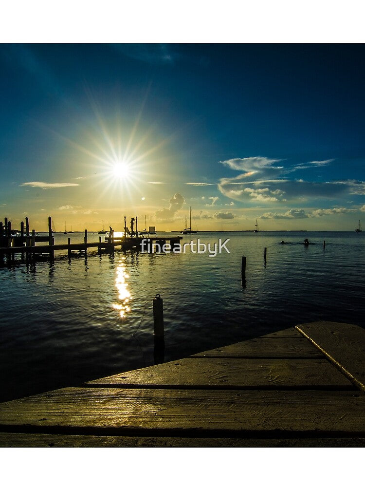 key largo on dock sunset by fineartbyK