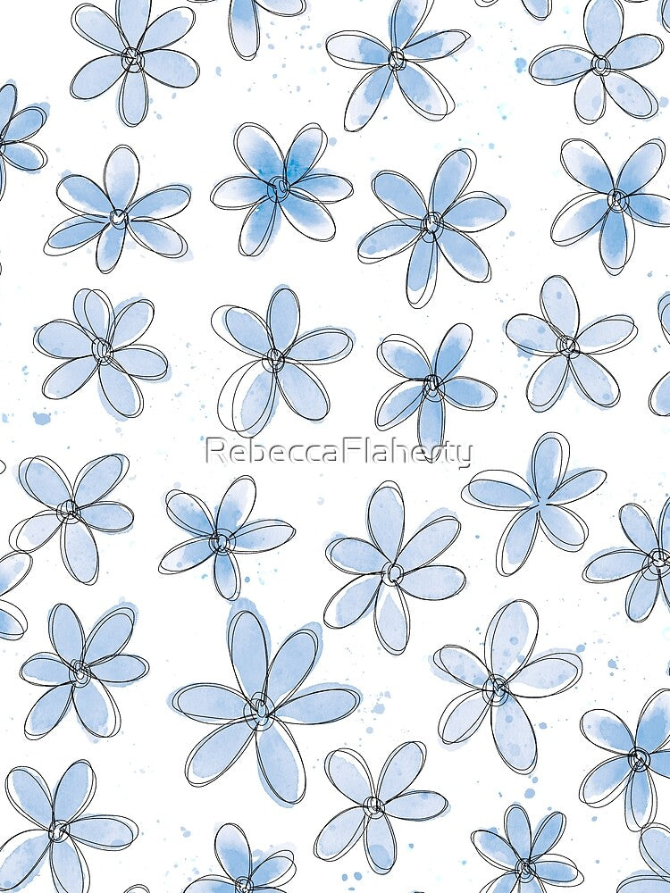 Floral Pattern #6 | Light Blue by RebeccaFlaherty