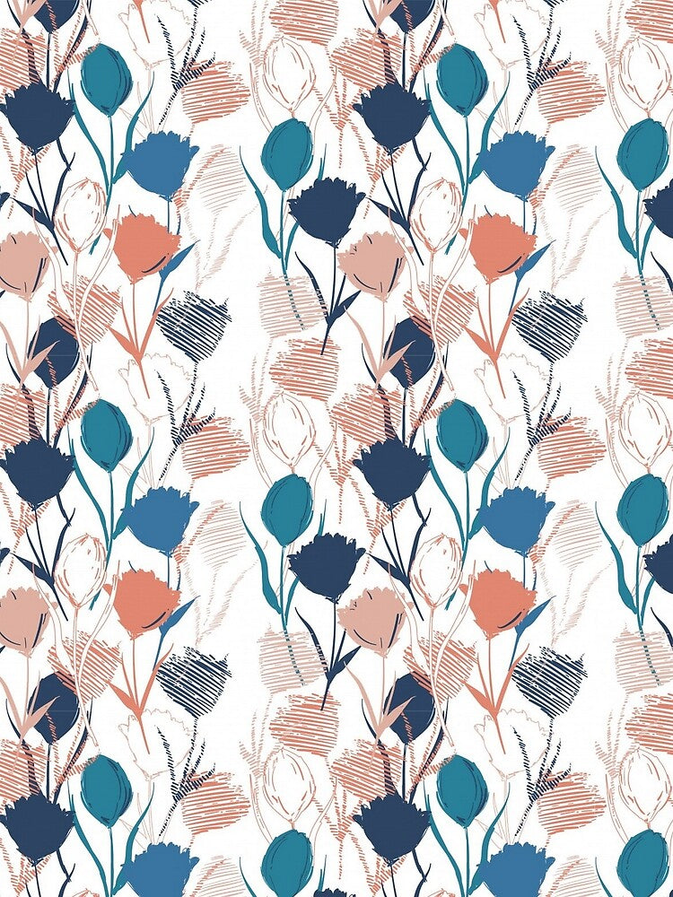 Pink, Blue and Teal Floral - Unique by pugmom4