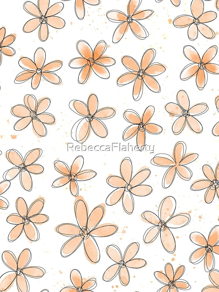 Floral Pattern #6 | Light Peach by RebeccaFlaherty