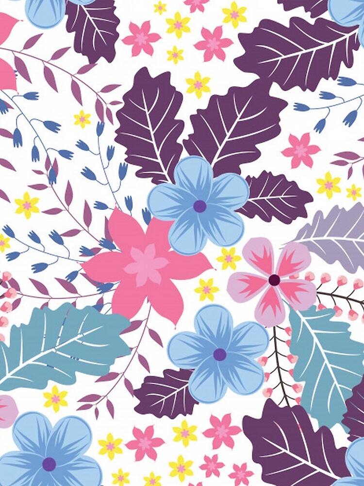 Pink Blue and Purple Floral by pugmom4