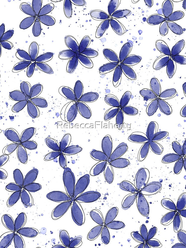 Floral Pattern #6 | Blue by RebeccaFlaherty