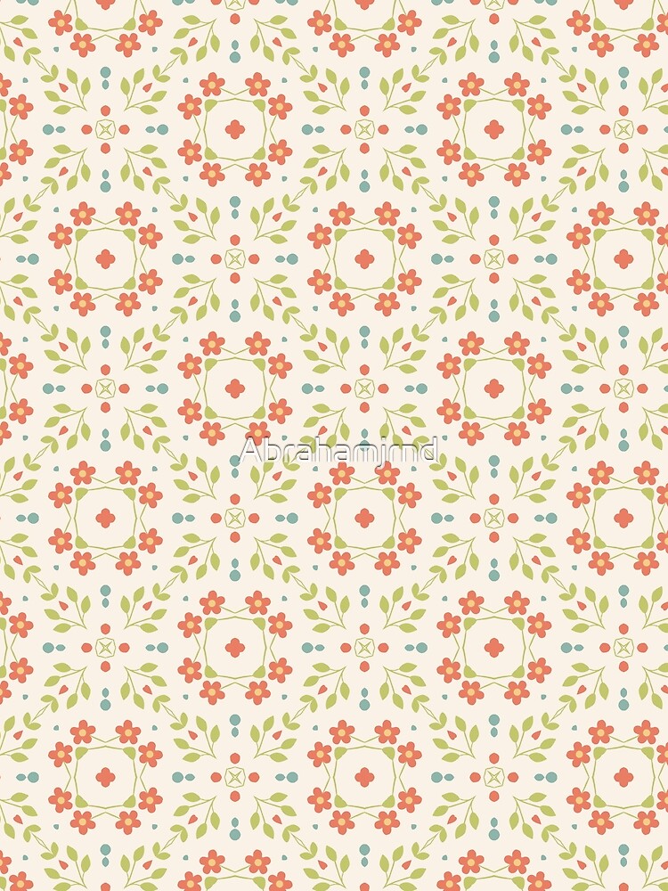 flowers art floral abstract seamless colorful repeat pattern by Abrahamjrnd