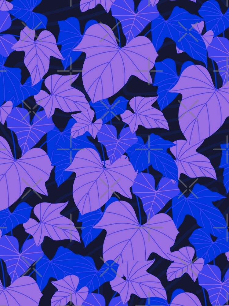 Purple Tropical Philodendron Leaves Pattern by GraphicsClub