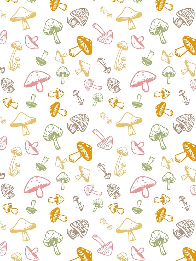 Psychedelic Pastel Mushrooms Pattern Spring by Memituss