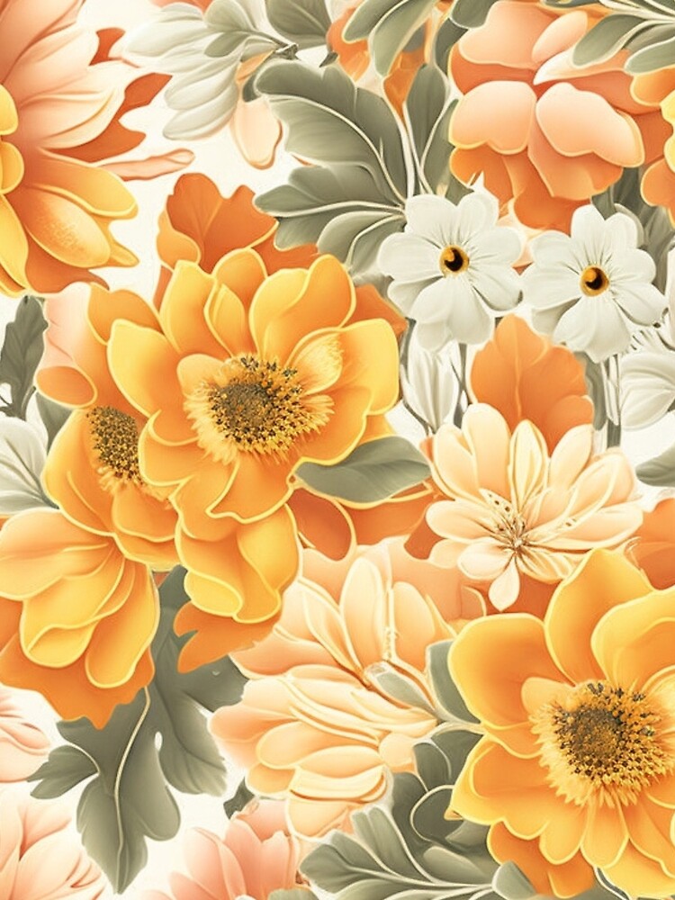 Warm Yellow Floral Pattern by FANTASTIC-N