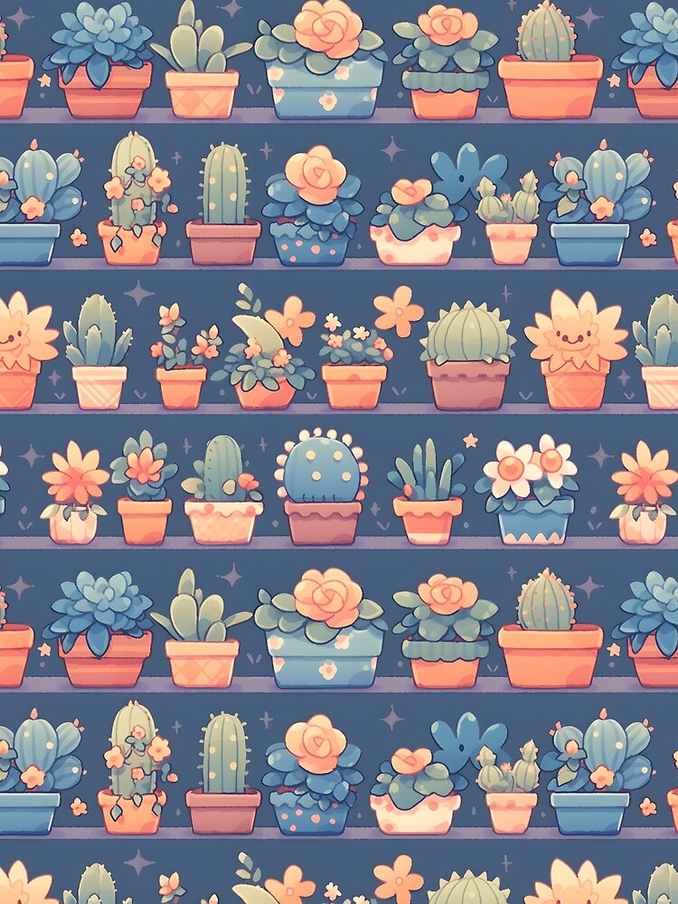 Cute and Cuddly Cactus Kawaii Pretty Flower by 18tokwa
