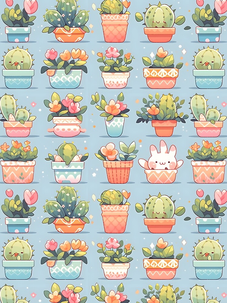Kawaii Pretty Cactusses Adorable Lovely Shibi by 18tokwa