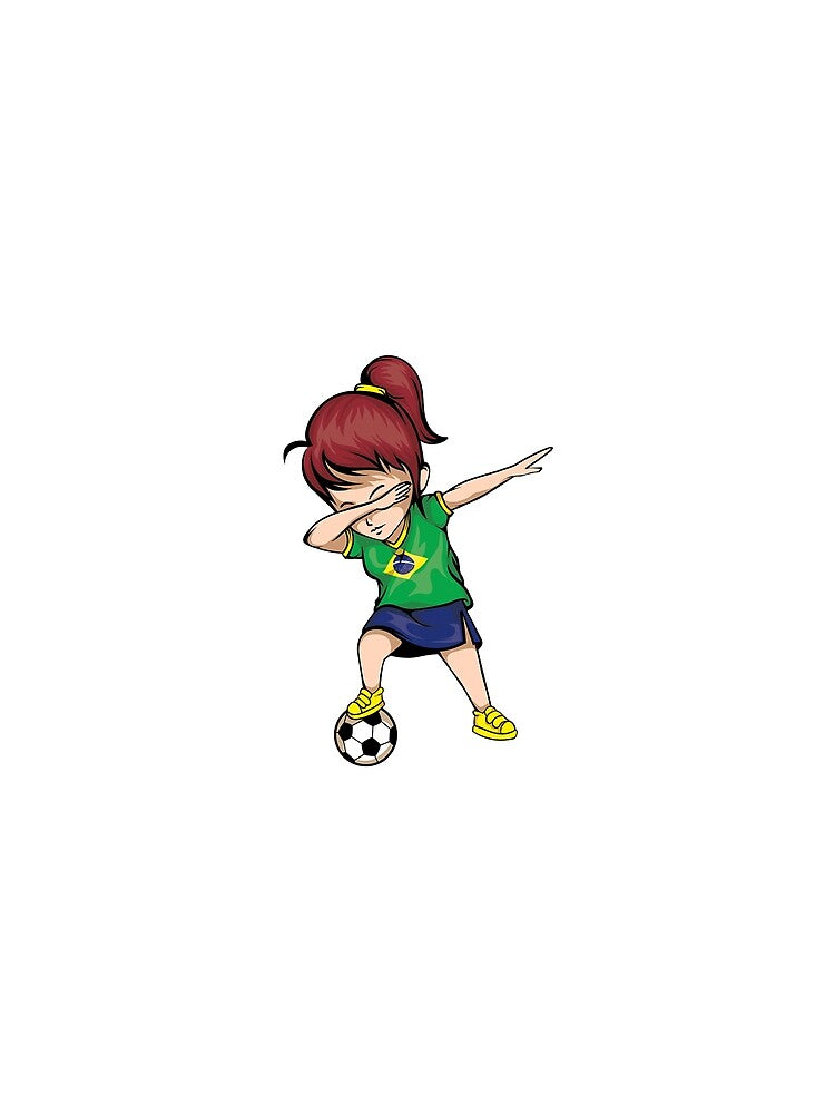Dabbing Soccer Girl Brazil Jersey Shirt - Brazilian Football by jennifer1el8527