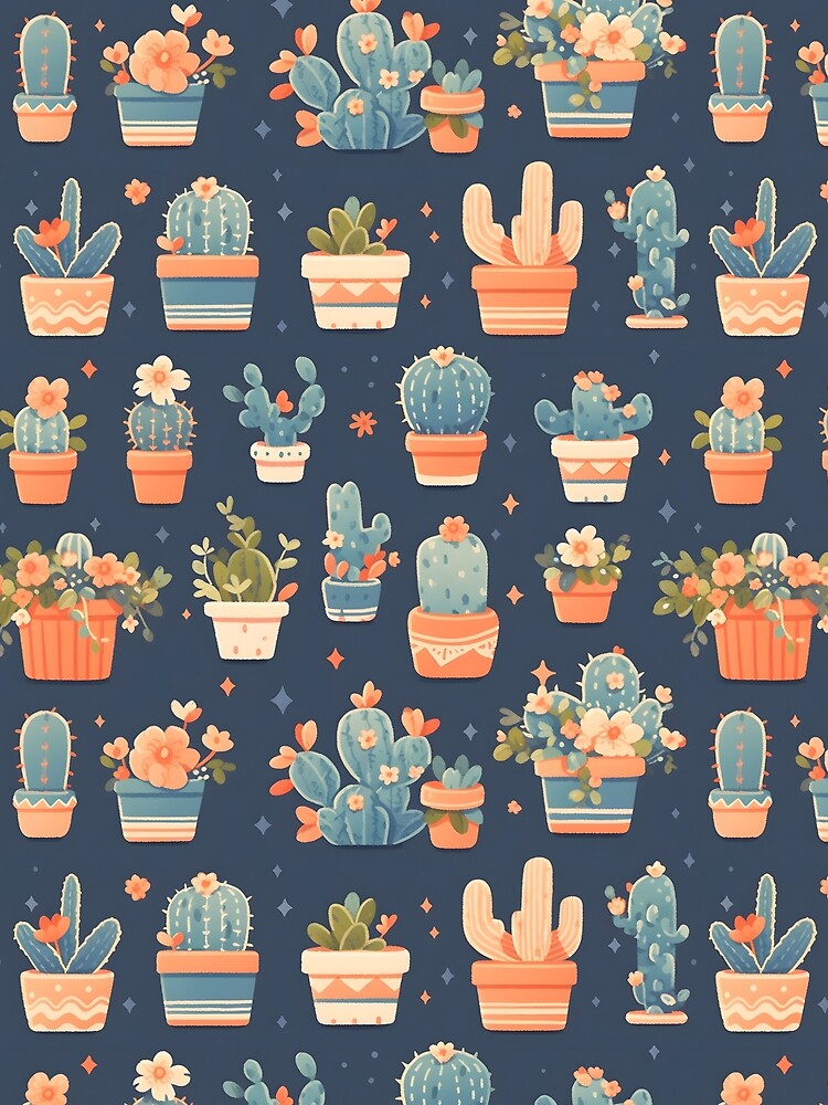 Cute And Adorable Lovely Cactus Delight Pattern by 18tokwa