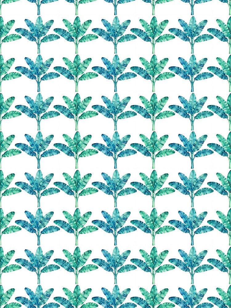Teal Green Aqua Blue Tropical Leaves by SeaStarAlex