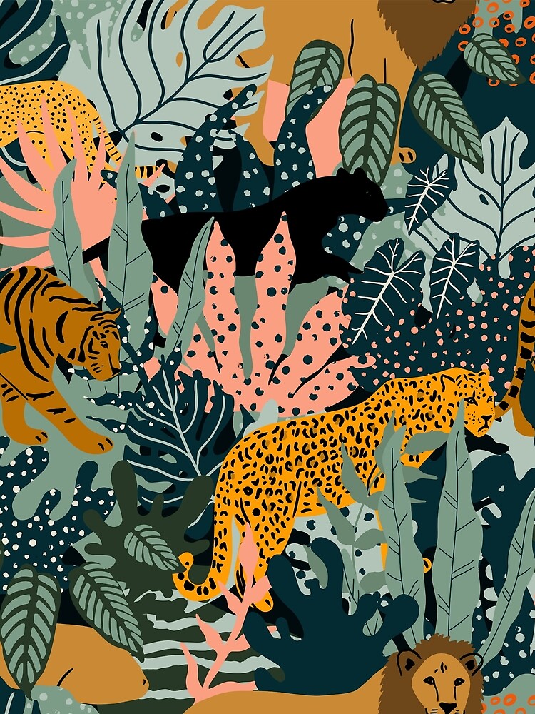 Wild Cats Seamless Tropical by Ala Muk