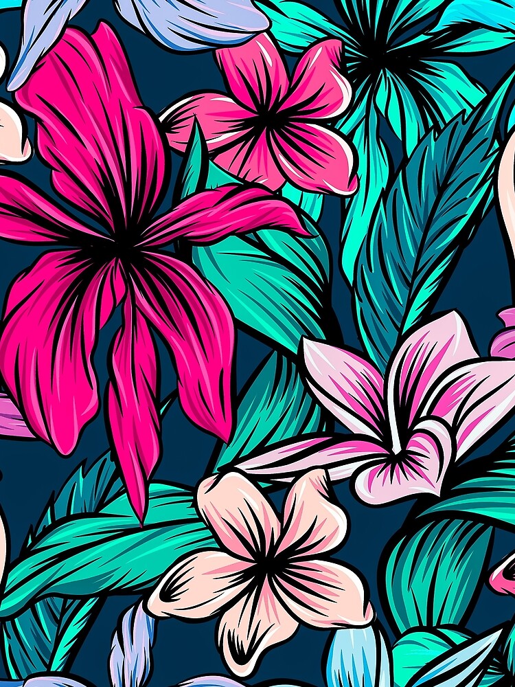 Elegant Tropical Flowers and Leaves by Hommie9977