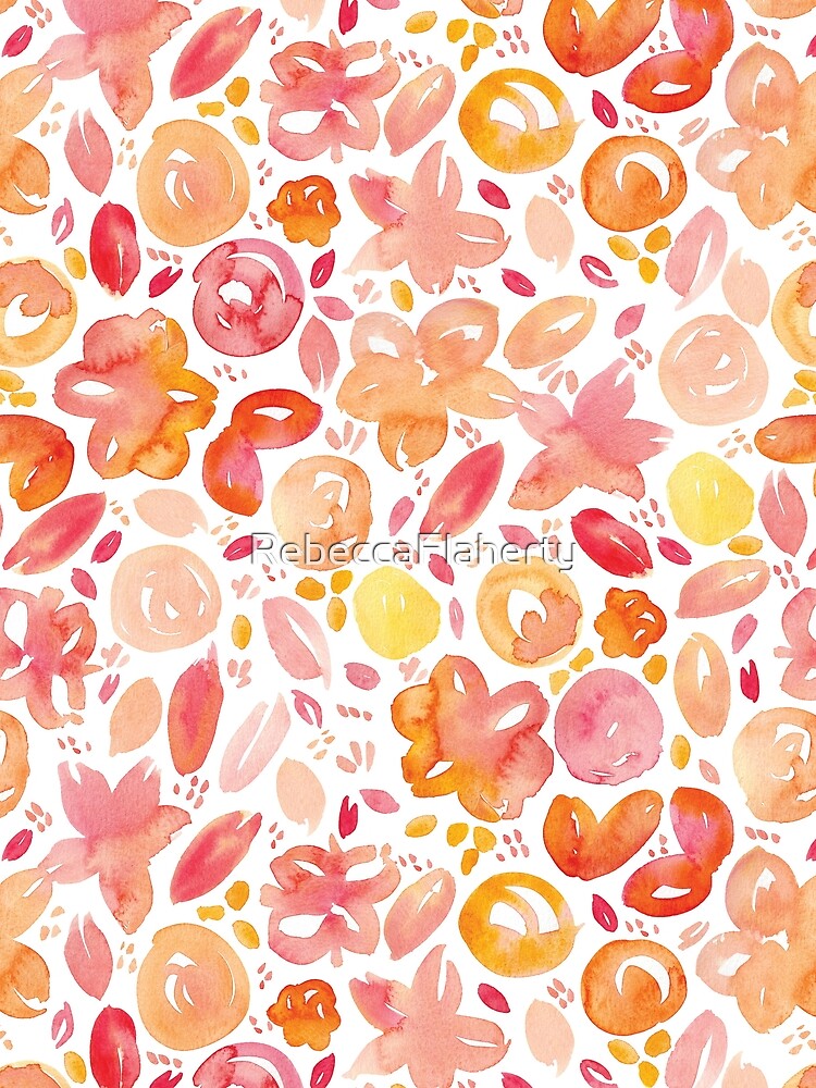 Floral Pattern #5 | Original Orange Colours by RebeccaFlaherty