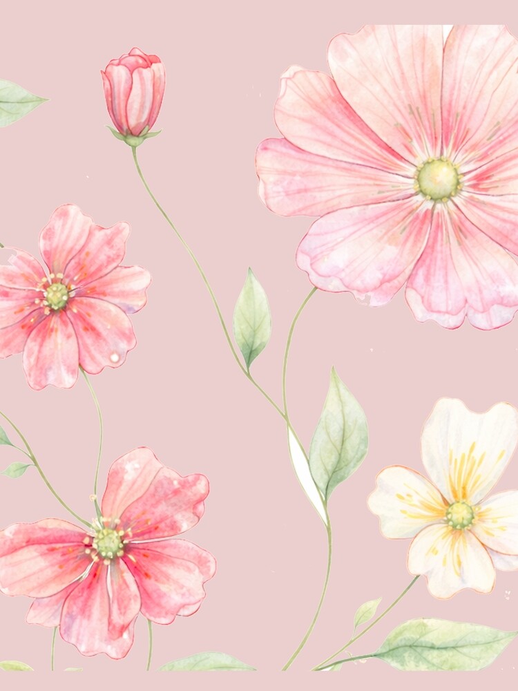 Blush Pink watercolor Floral design - Soft aesthetic by kawaiiBloom