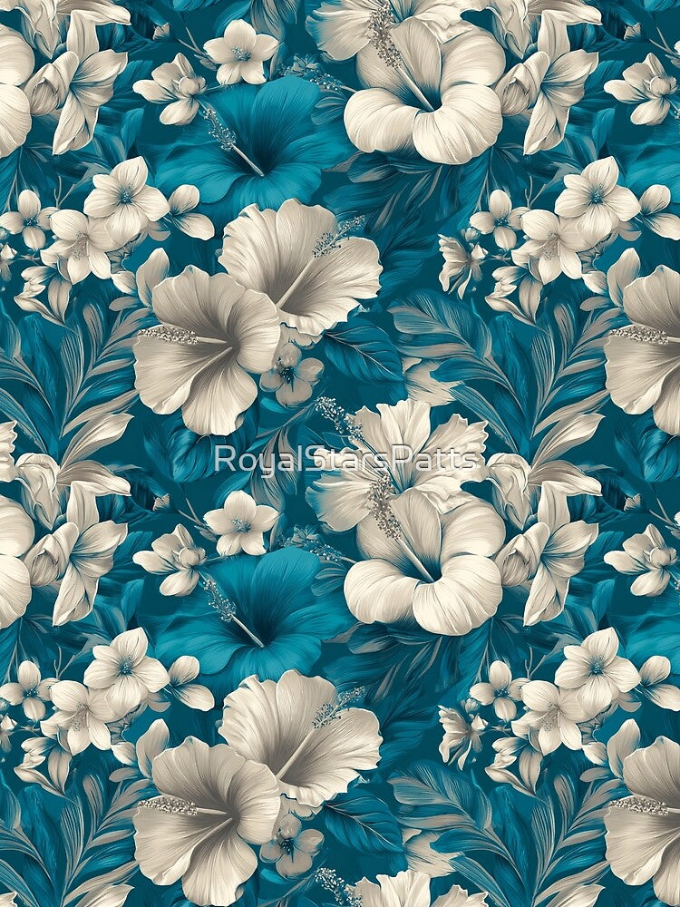 Delicate Tropical Floral  - Birthday Flower Pattern  - Gifts For Him by RoyalStarsPatts