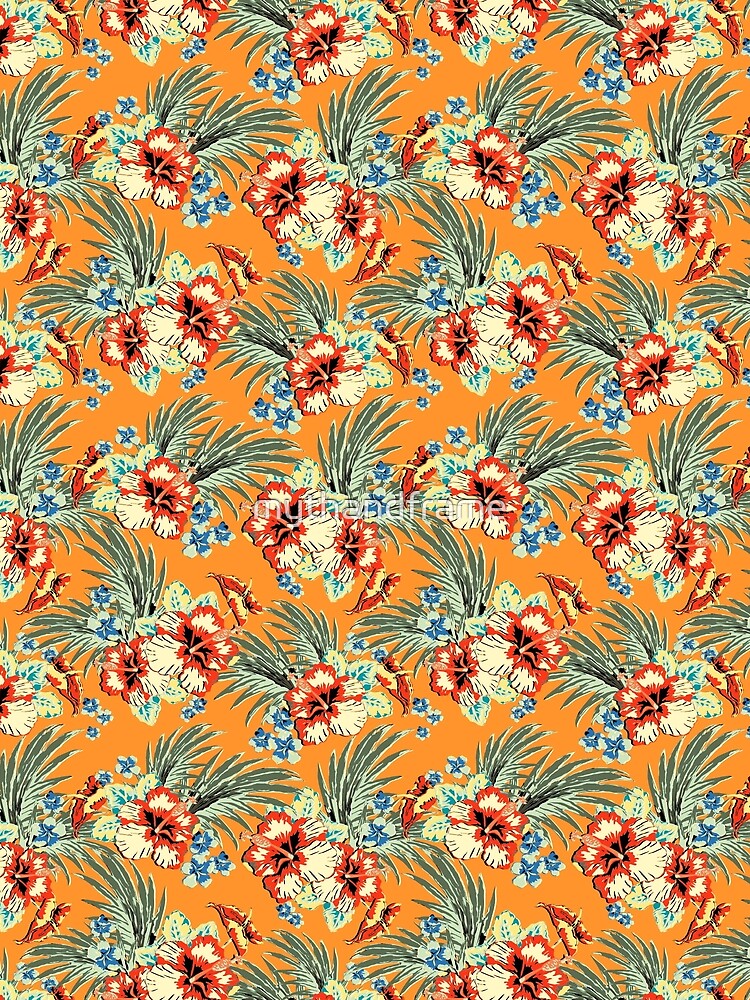 Hibiscus Tropical Pattern Tropical Paradise by mythandframe
