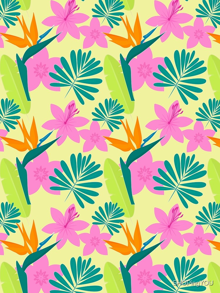 colorful tropical flowers and leaf pattern by SHOPingYOU